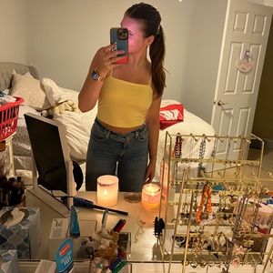 Pacsun yellow crop top size small